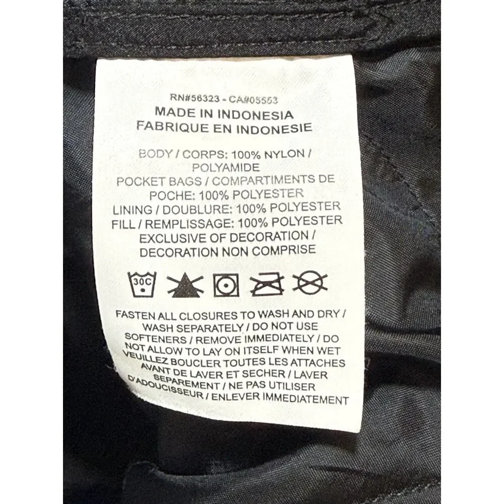 NIKE DOUBLE SWOOSH QUILTED JACKET BLACK SZ LARGE EUC